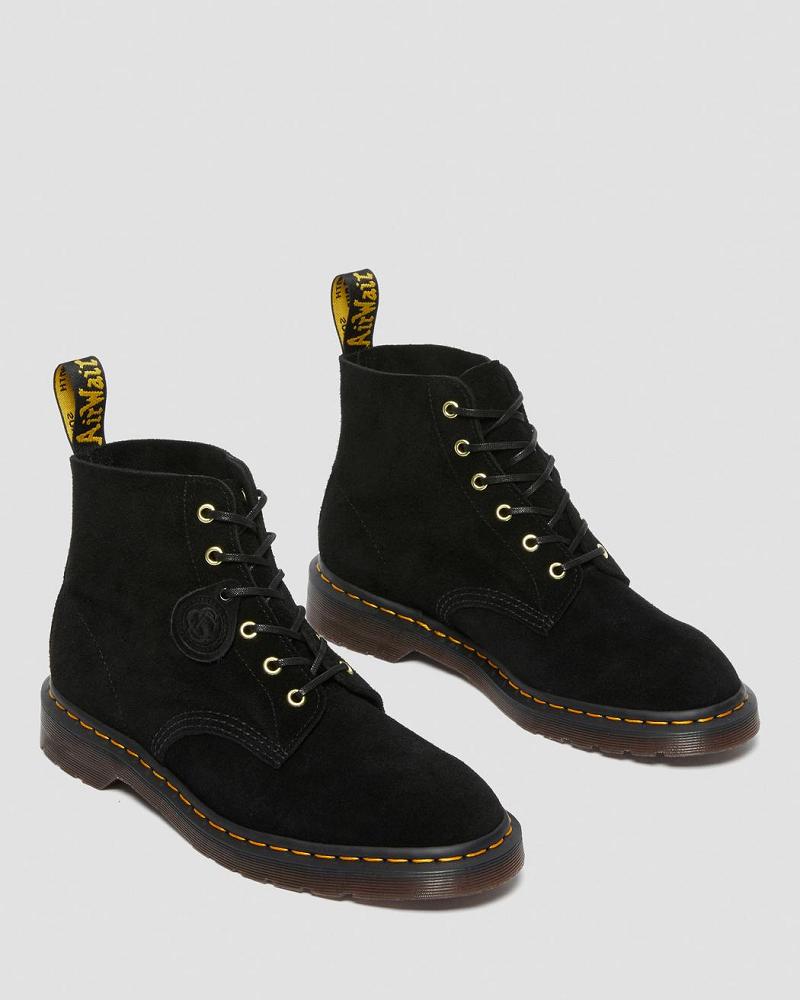 Men's Dr Martens 101 Suede Ankle Boots Black | AU 410LIS